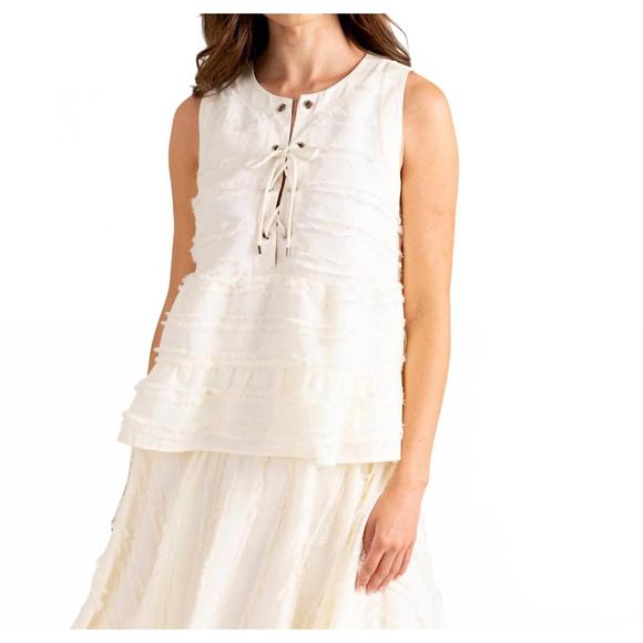 NEW S'EDGE jewell tank top in bone